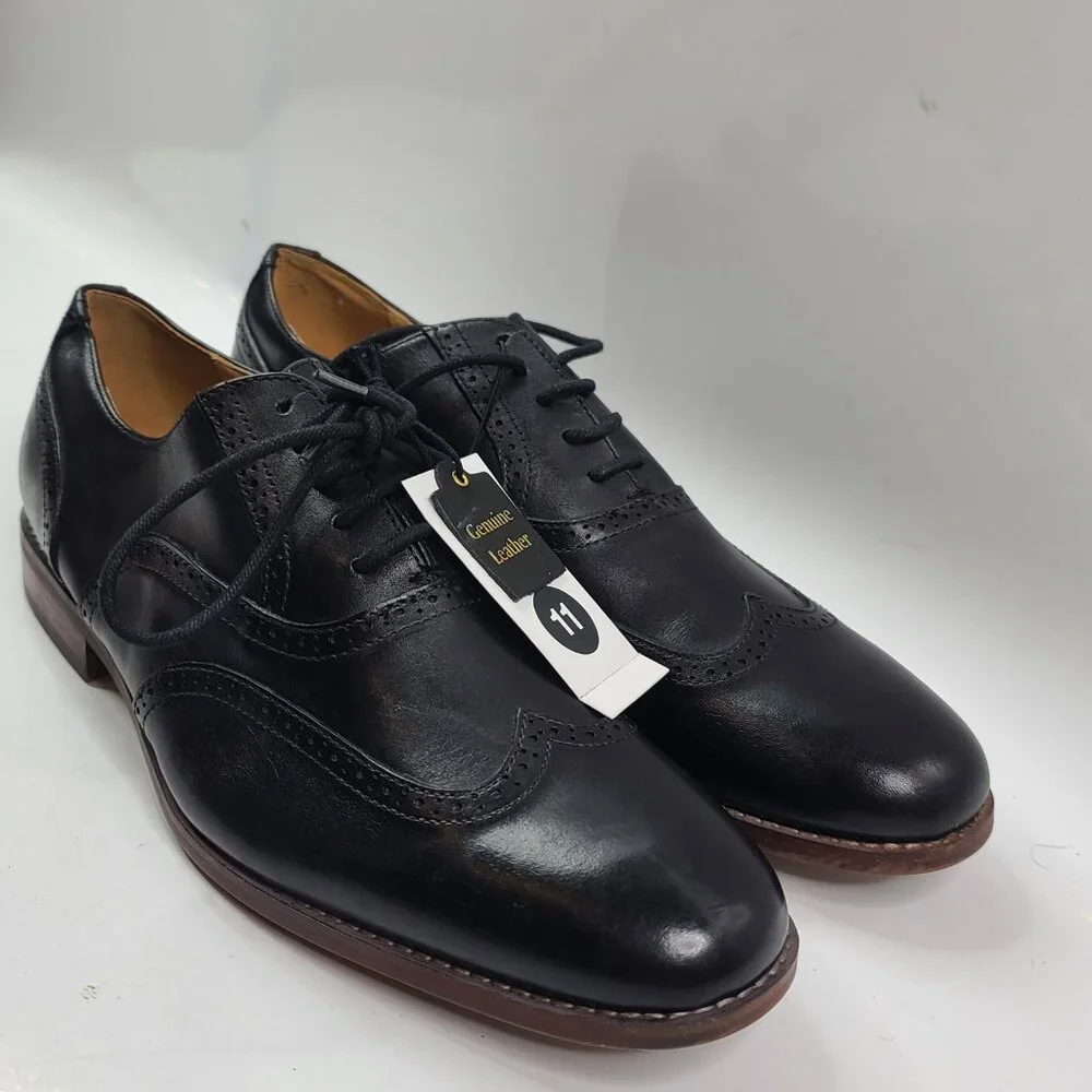 Goodfellow Men's Black Target Genuine Leather Lace Up Oxford Dress Shoes Size 11